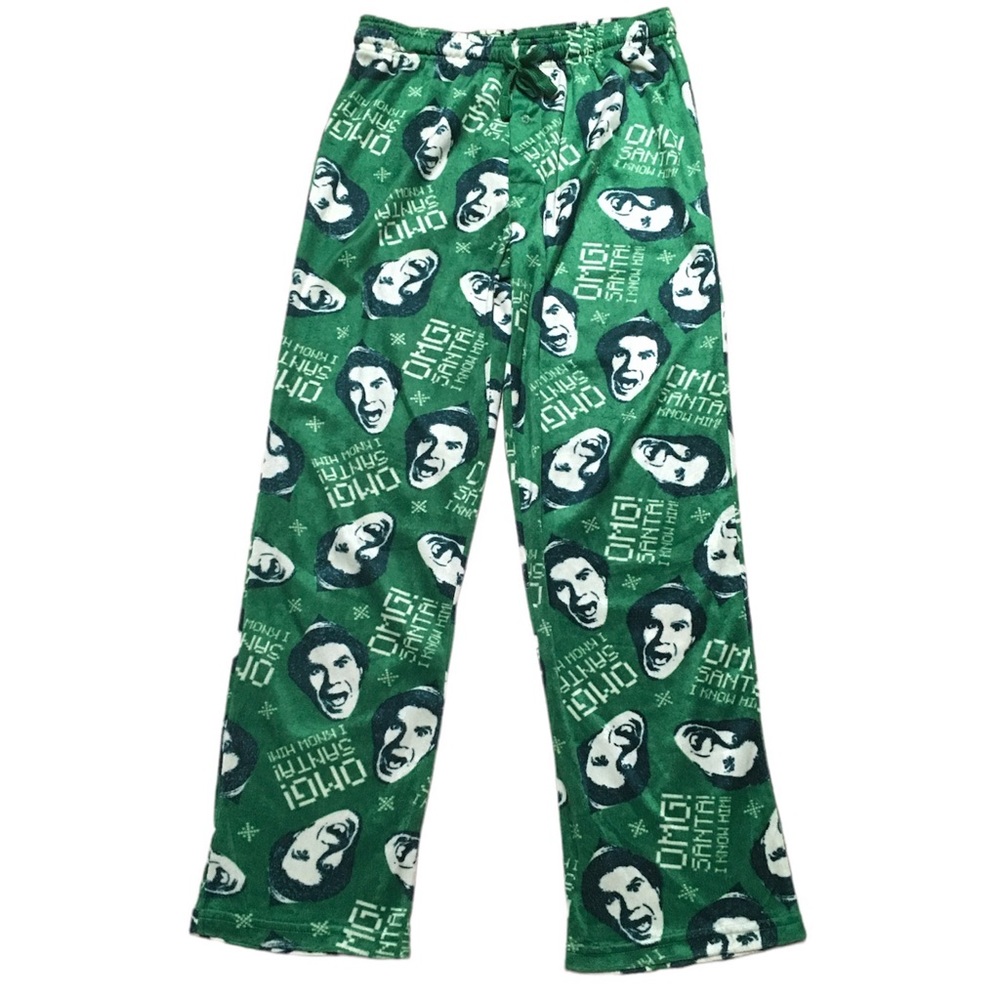 Buddy The Elf OMG Santa I Know Him Christmas Green Sleep Pant Size Medium Unisex